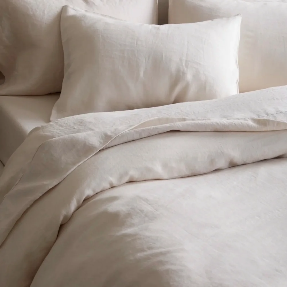 NWOT! Quince European Linen Sand Duvet Cover & Shams! Sz. Full/ Queen! (656)